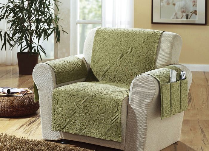 Woonaccessoires gemaakt van geweven jacquard structuurstof GROEN