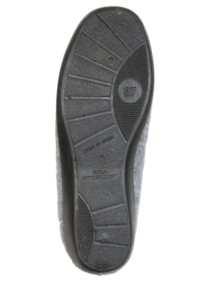 Klassieke damespantoffels, met elastische band GRIJS-MARINEBLAUW