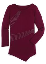 Shirt met asymmetrische zoom in 2 kleuren BORDEAUX