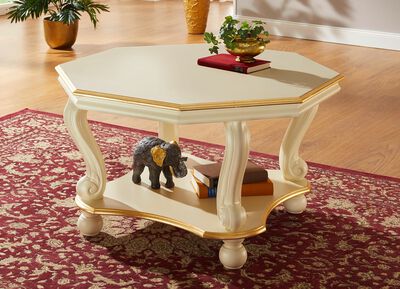 Salontafel met decoraties van echt bladgoud 