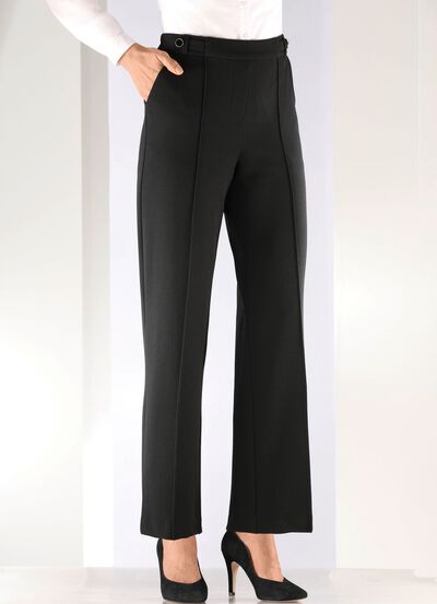 Broek met modieuze wijdte 