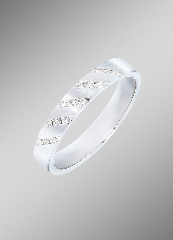 Platina damesring met diamanten 