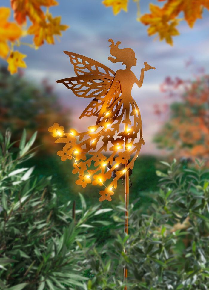 Zonnebloemenfee van roestig metaal 