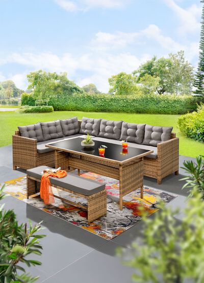 Hoeksalon met bank 