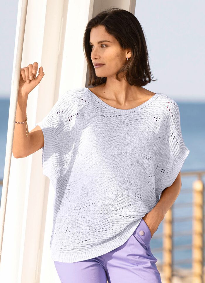 Trui in een kruisgebreid dessin 