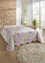 Digitaal bedrukte sprei in patchworklook BUNT