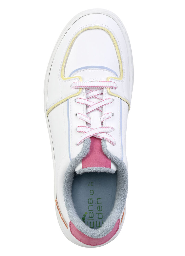 ELENA EDEN sneakers van nappaleer WIT-BONTE
