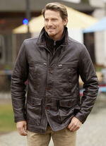 Leren jas met uitneembaar vestinzetstuk 