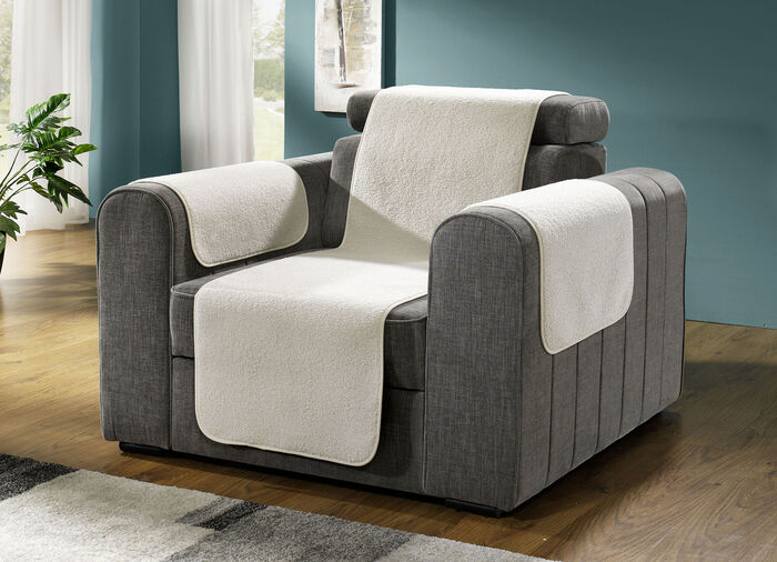 Zachte fauteuil-, bank- en armleuningbeschermers CRÈME