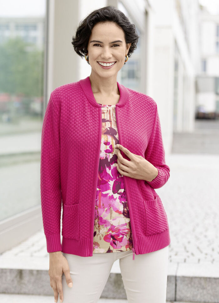 Cardigan met een uitgebreid structuurpatroon 