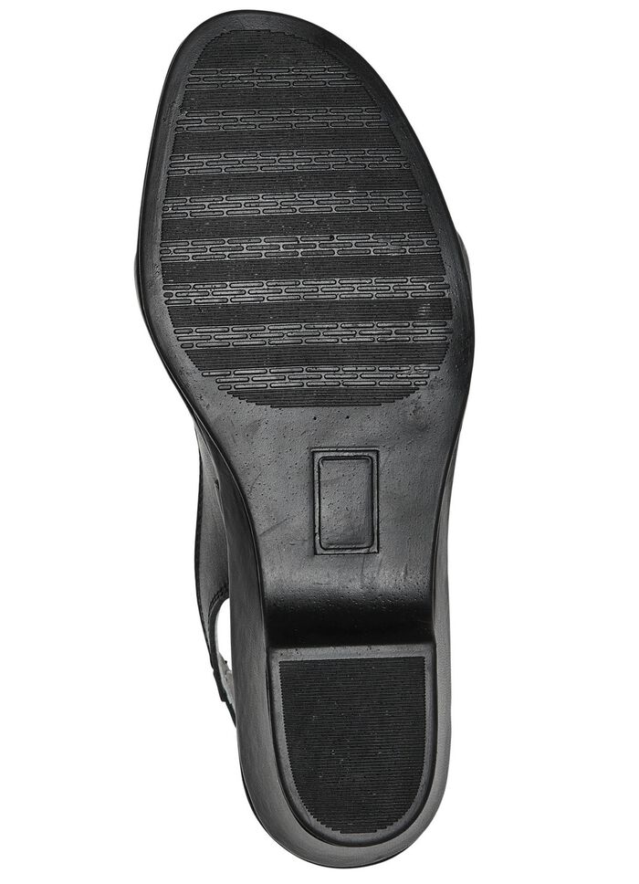 ELENA EDEN, elegante damessandalen, breedte G, gemaakt van leer ZWART METALLIC