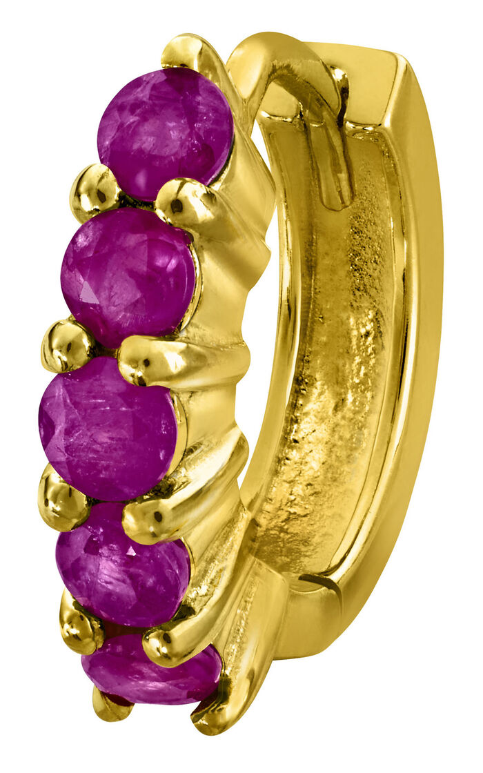 Opvouwbare oorringen met robijnen