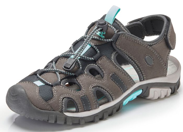 Sandaal met elastisch snelvetersysteem BRUIN-GRIJS