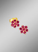 Oorbellen met echte robijnen 