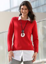 Trui met geribde manchetten ROOD