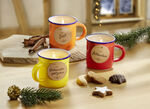 Kerst geurkaarsen, set van 3, in keramische kopjes 