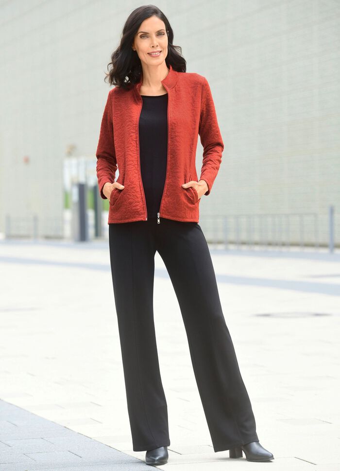 Overhemdjack met doorlopende ritssluiting 