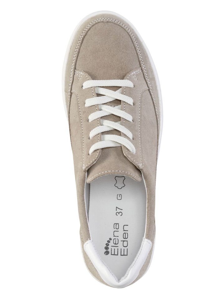 ELENA EDEN veterschoenen gemaakt van su&egrave;de ZAND