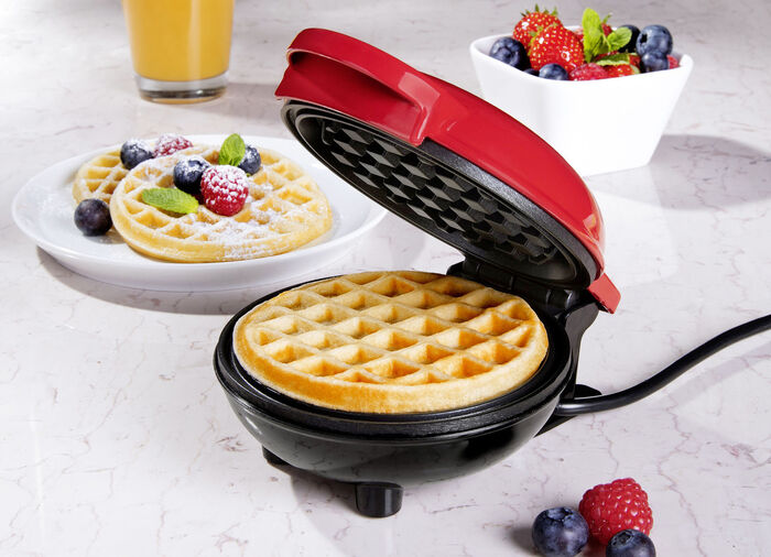 Miniwafelijzer met antiaanbaklaag 