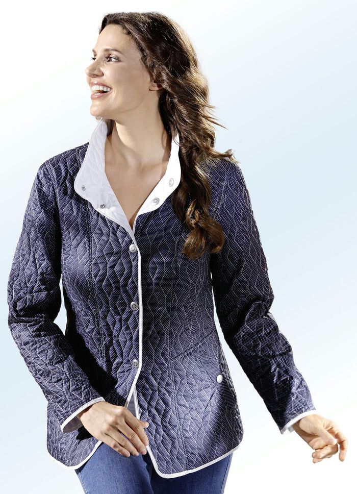 Omkeerbare jas met ruitstiksels 