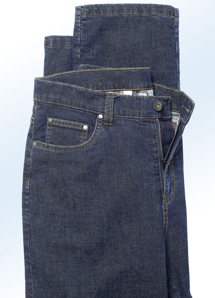 Thermo-jeans met zijzakken  JEANSBLAUW