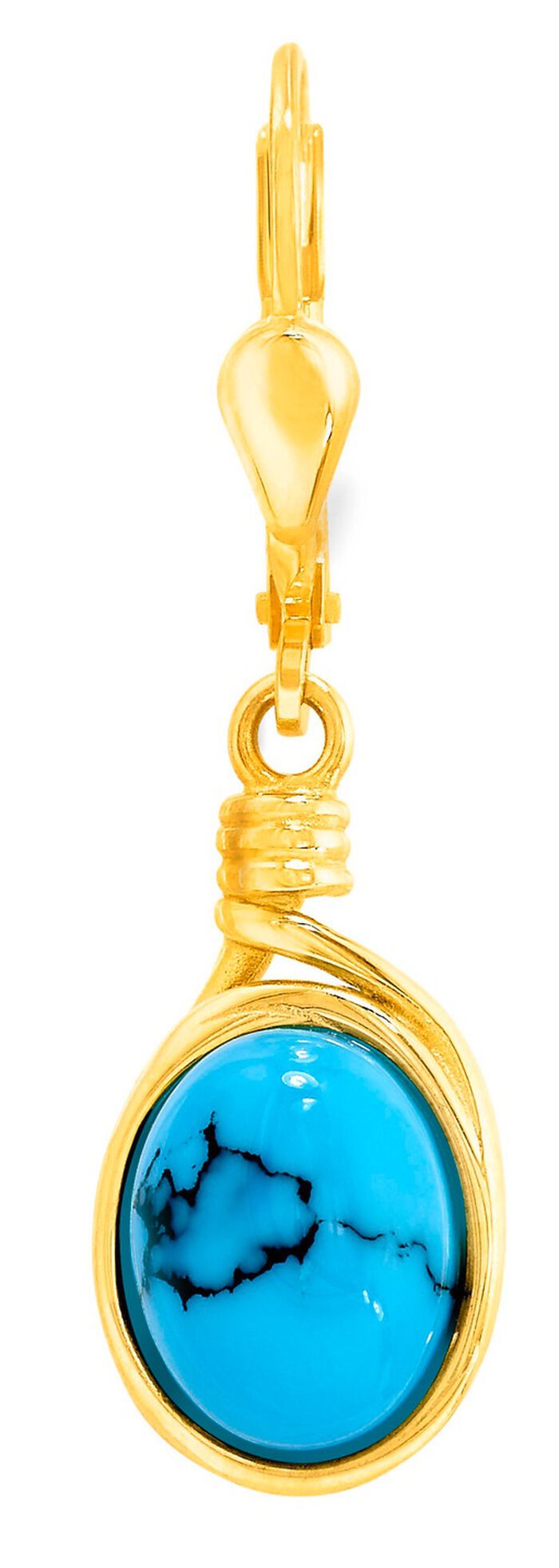 Kostbare unicums: Oorbellen met turkoois, beh. en met matrix 