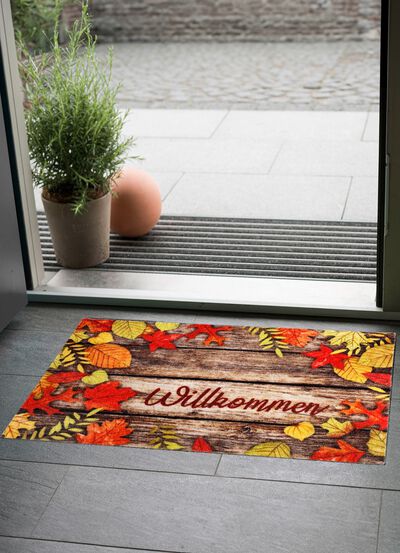 Voetmat 'herfstbladeren' met antislip-onderkant 