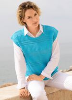 Trui in een mix van patronen TURQUOISE