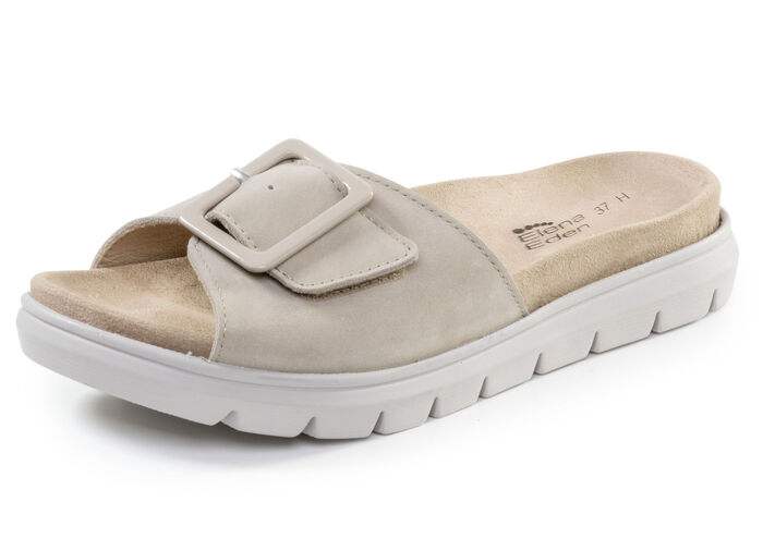 ELENA EDEN, stijlvolle damesmuiltjes, breedte H, met uitneembaar voetbed BEIGE