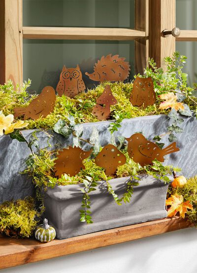 Decoratieve pluggen van geroest metaal, set van 8 