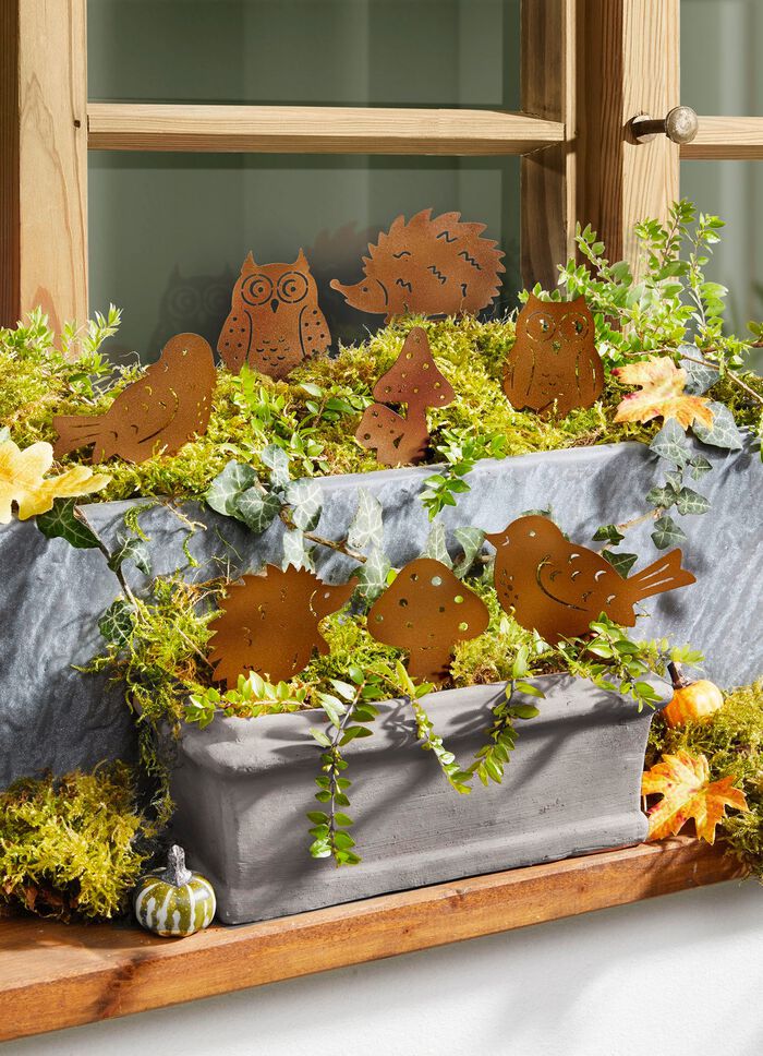 Decoratieve pluggen van geroest metaal, set van 8 