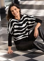 Trui met alpaca ZWART-ECRU