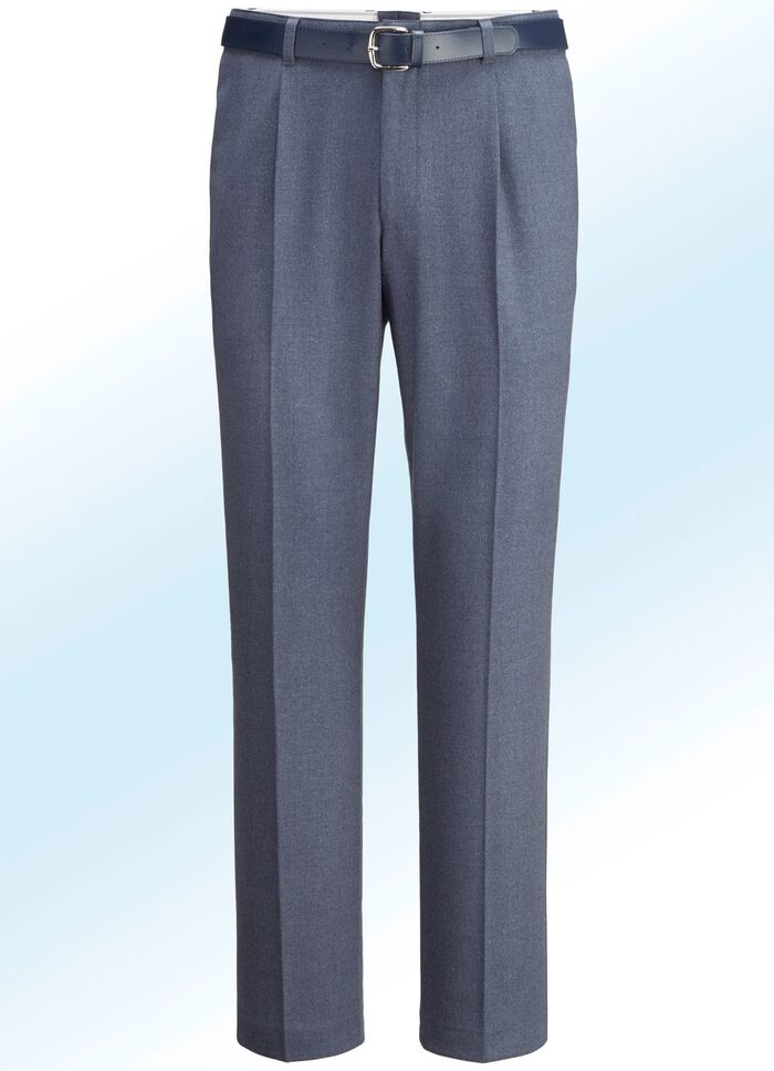 Gem&ecirc;leerde broek in 4 kleuren met plooien 