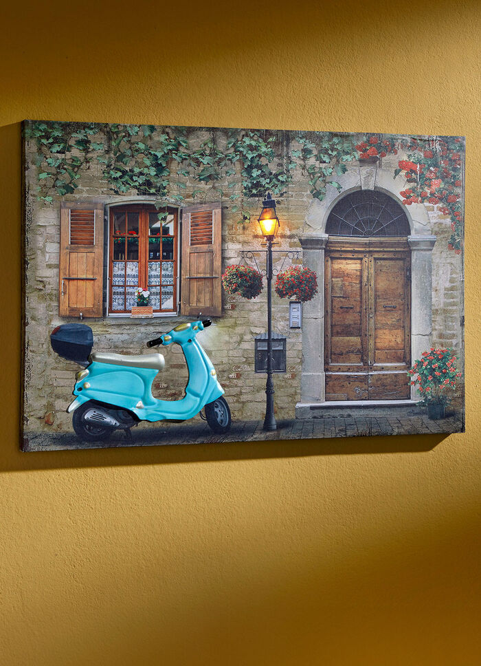 LED-muurschildering met metalen applicaties