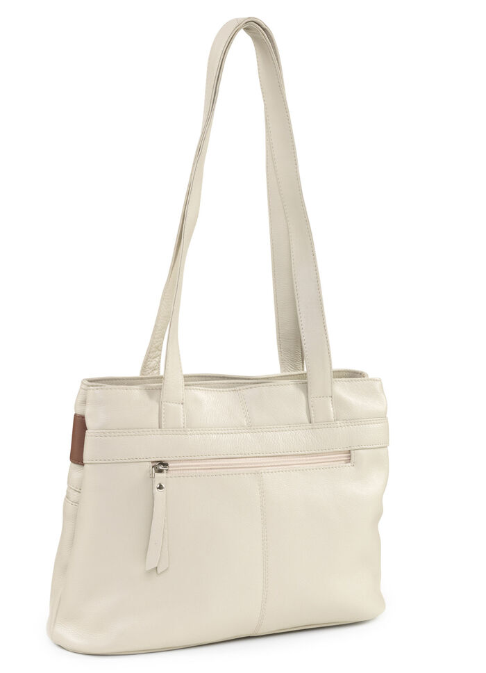 Laurina, tas, dames, van leer BEIGE-BRAUN