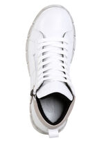 Gemini veterlaarsje van zacht rundnappaleer WIT-TAUPE