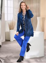 Lang vest gemaakt van gem&ecirc;leerd garen 