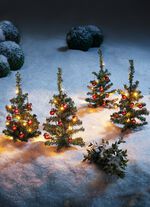 Led-dennenboom met ballen, set van 4 