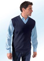 Trui met structuurpatroon in 3 kleuren MARINE