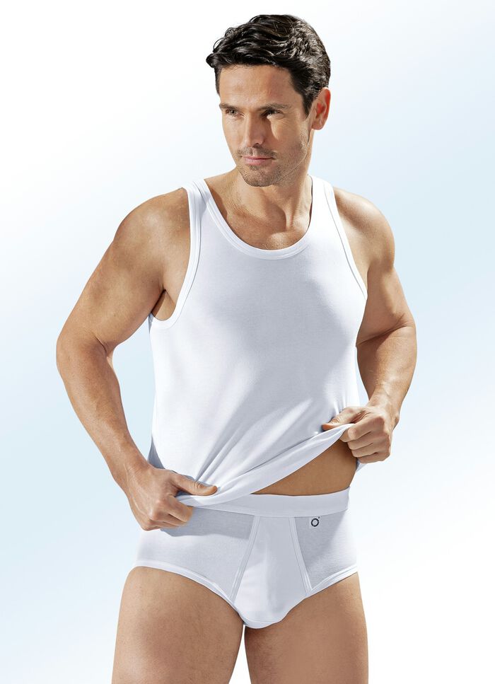 Pfeilring set van vier slips van fijne jersey, wit 