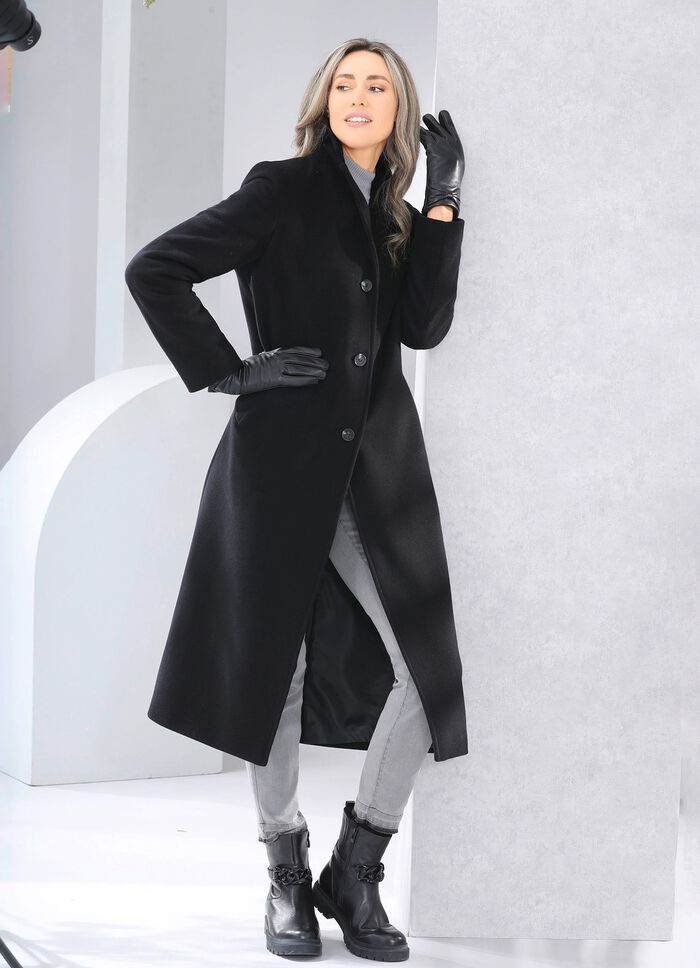 Jas met knoopsluiting ZWART