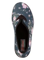 Comfortabele damespantoffels, breedte H, gemaakt van mesh-materiaal met bloemenprint 