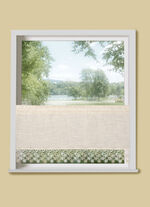 Kort gordijn met macram&eacute;kant 