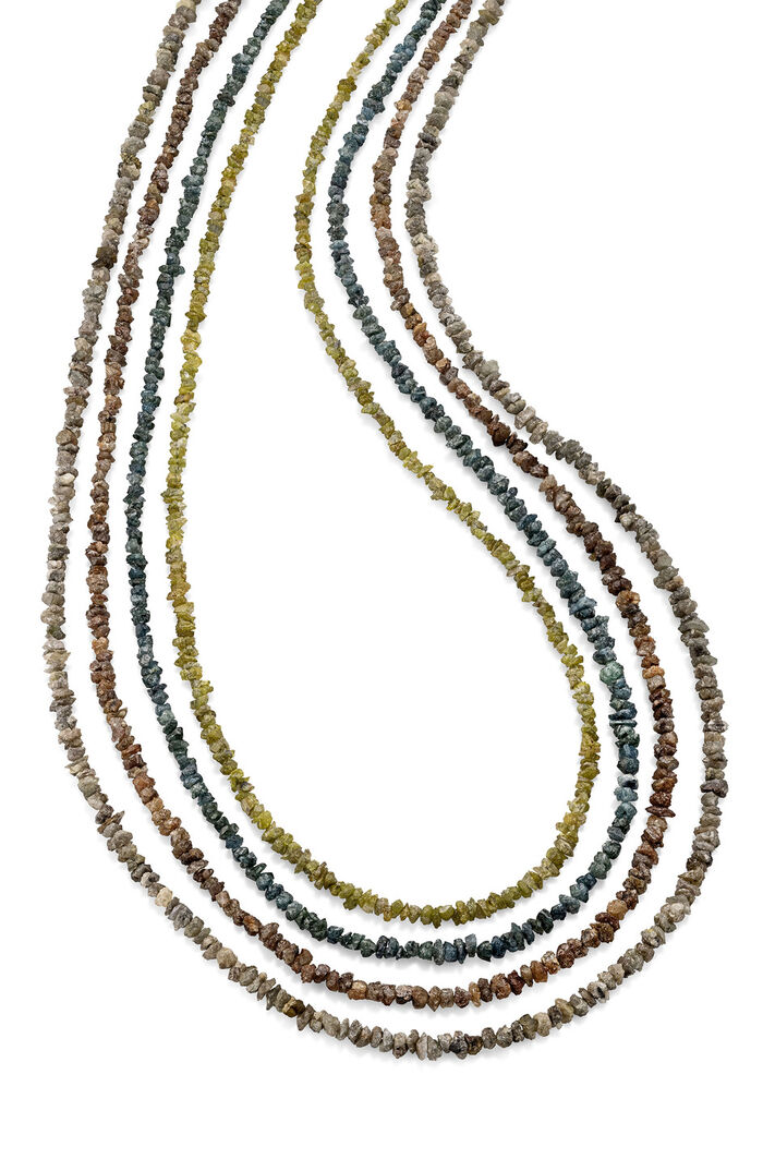 Prachtige ketting met ruwe diamanten 