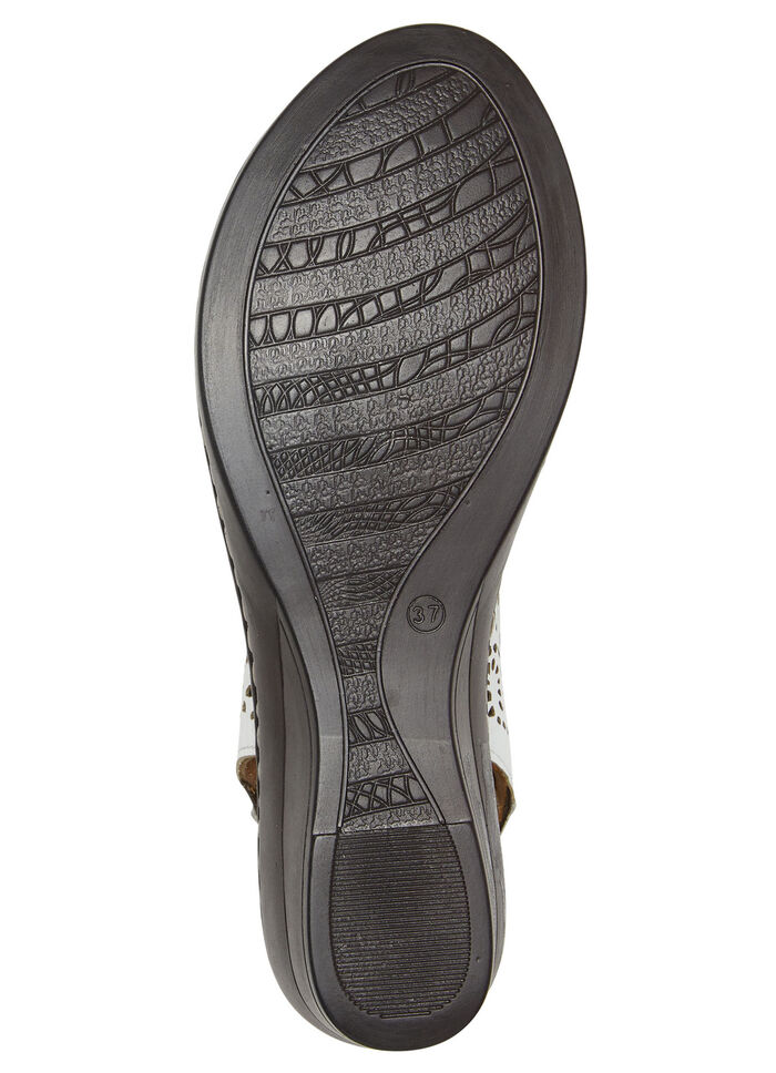 ELENA EDEN, zomerse damessandalen, breedte G, van leer WIT