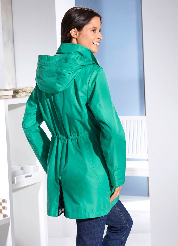 Functionele jas met afneembare capuchon SMARAGDGR&Uuml;N