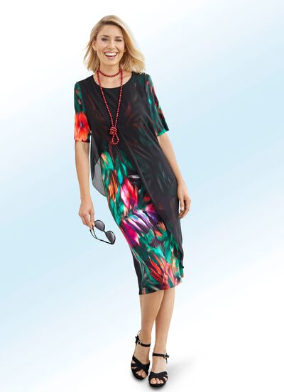 Jurk met transparant chiffon 