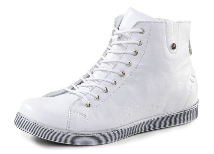 Andrea Conti veterlaarsje van fijnkorrelig nappaleer WIT