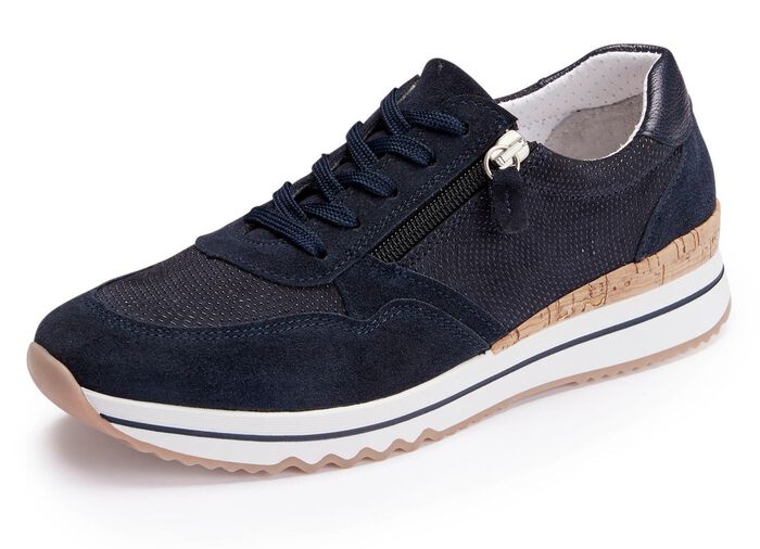 ELENA EDEN sneakers met vetersluiting en ritssluiting aan de zijkant DONKERBLAUW