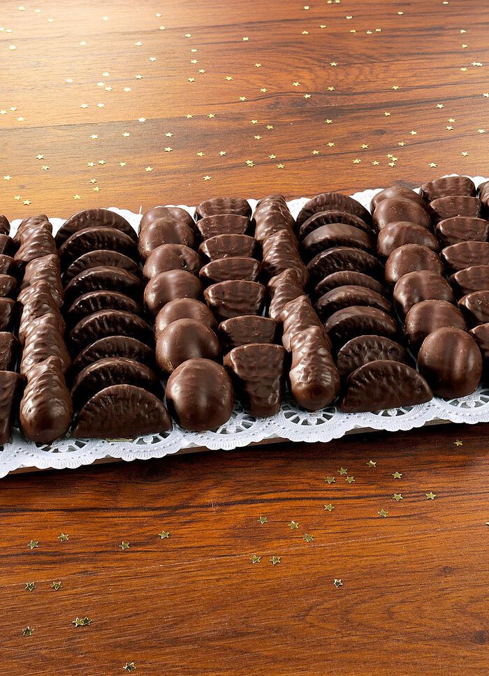 Fruitgelei met een laagje chocolade 